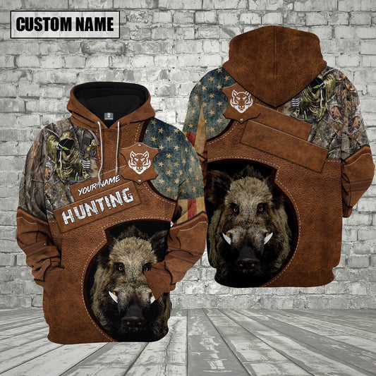 Custom Name Boar Hunting Shirt 3D All Over Printed Clothes