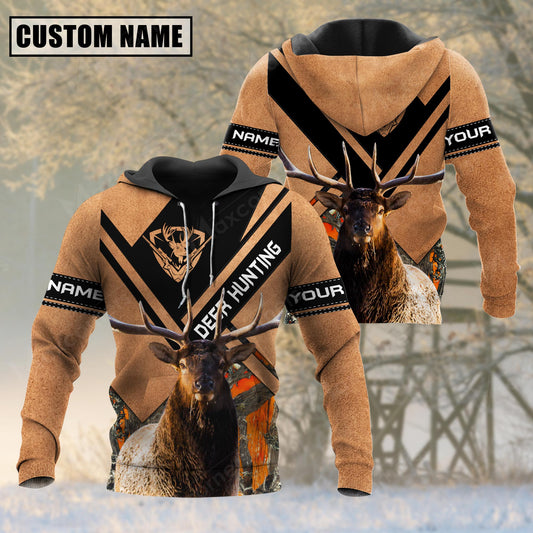 Premium Unique Cracked Elk Hunting Customized Name 3D All Over Printed Clothes