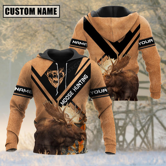 Premium Unique Cracked Moose Hunting Customized Name 3D All Over Printed Clothes