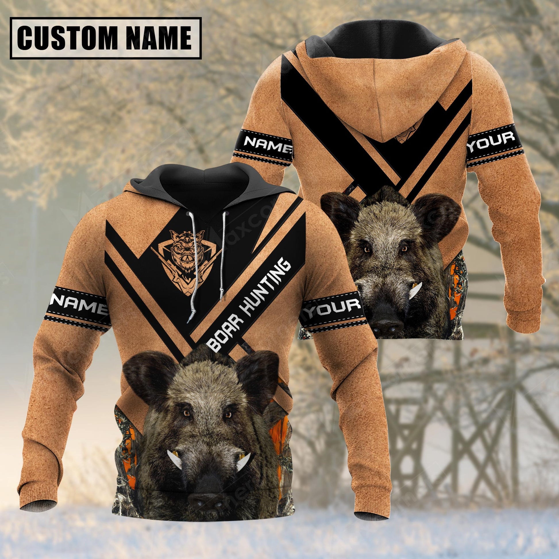 Premium Unique Cracked Boar Hunting Customized Name 3D All Over Printed Clothes