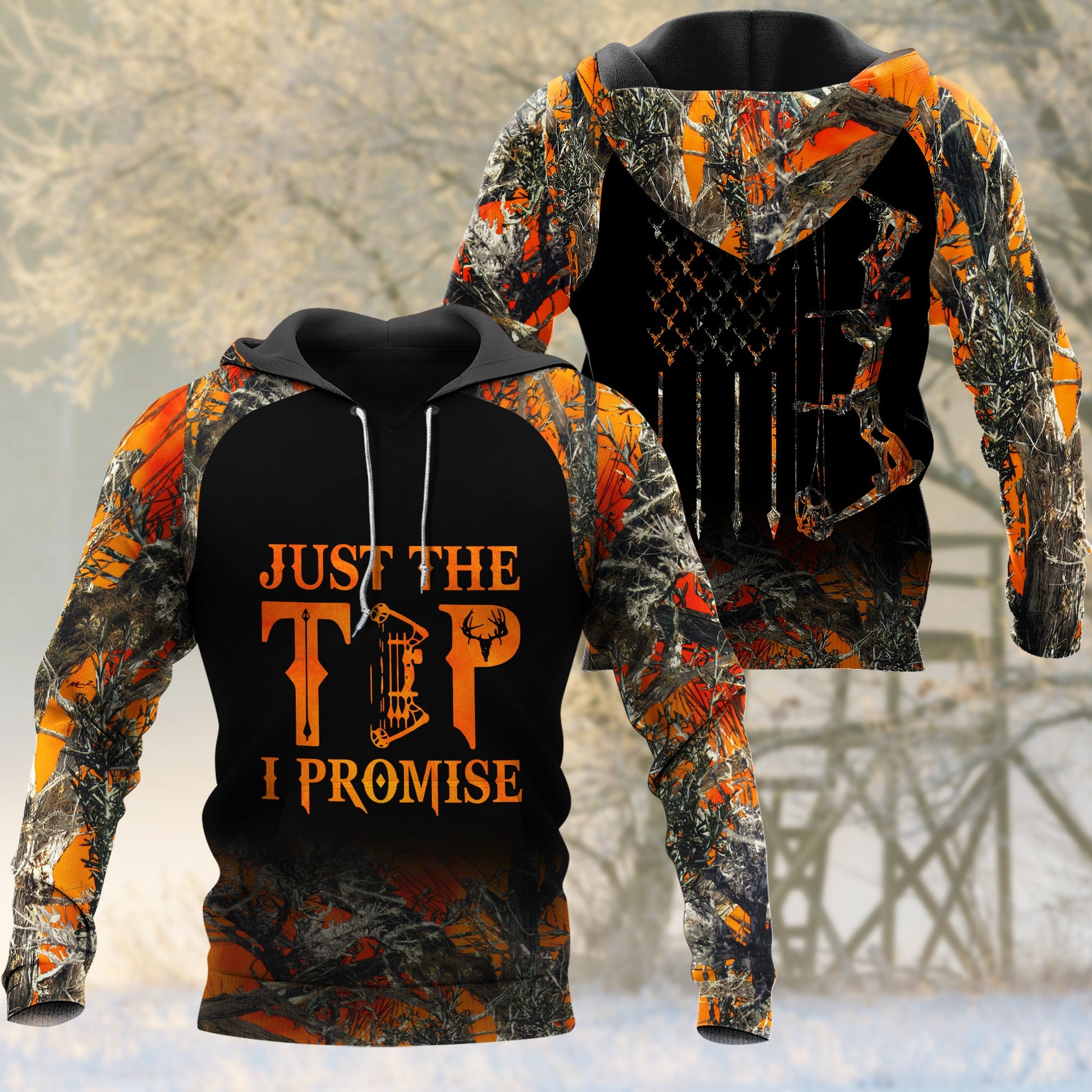 BowHunting Just The Tip I Promise Orange Camouflage Hunting Apparels