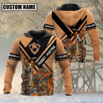 Premium Unique Cracked Rabbit Hunting Customized Name 3D All Over Printed Clothes