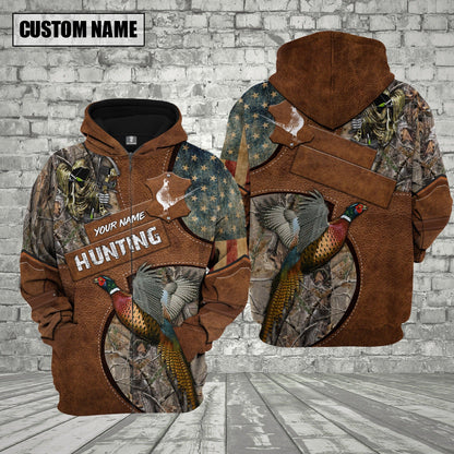 Custom Name Pheasant Hunting Shirt 3D All Over Printed Clothes