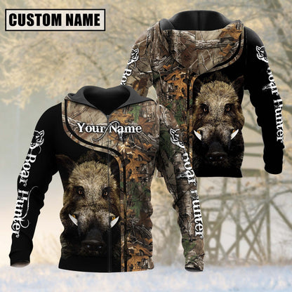 Custom Name Boar Hunting Shirt 3D All Over Printed Clothes