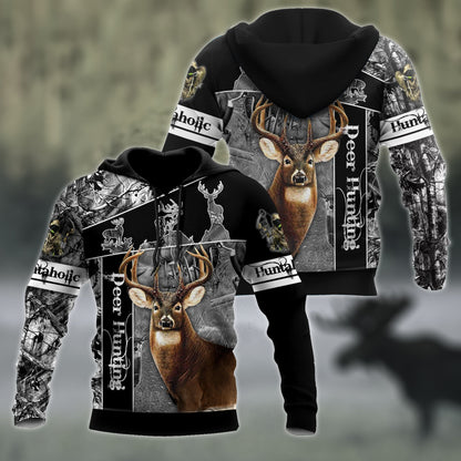 Max Corner Huntaholic 3 Deer Hunting 3D All Over Printed Shirts Gift For Hunter