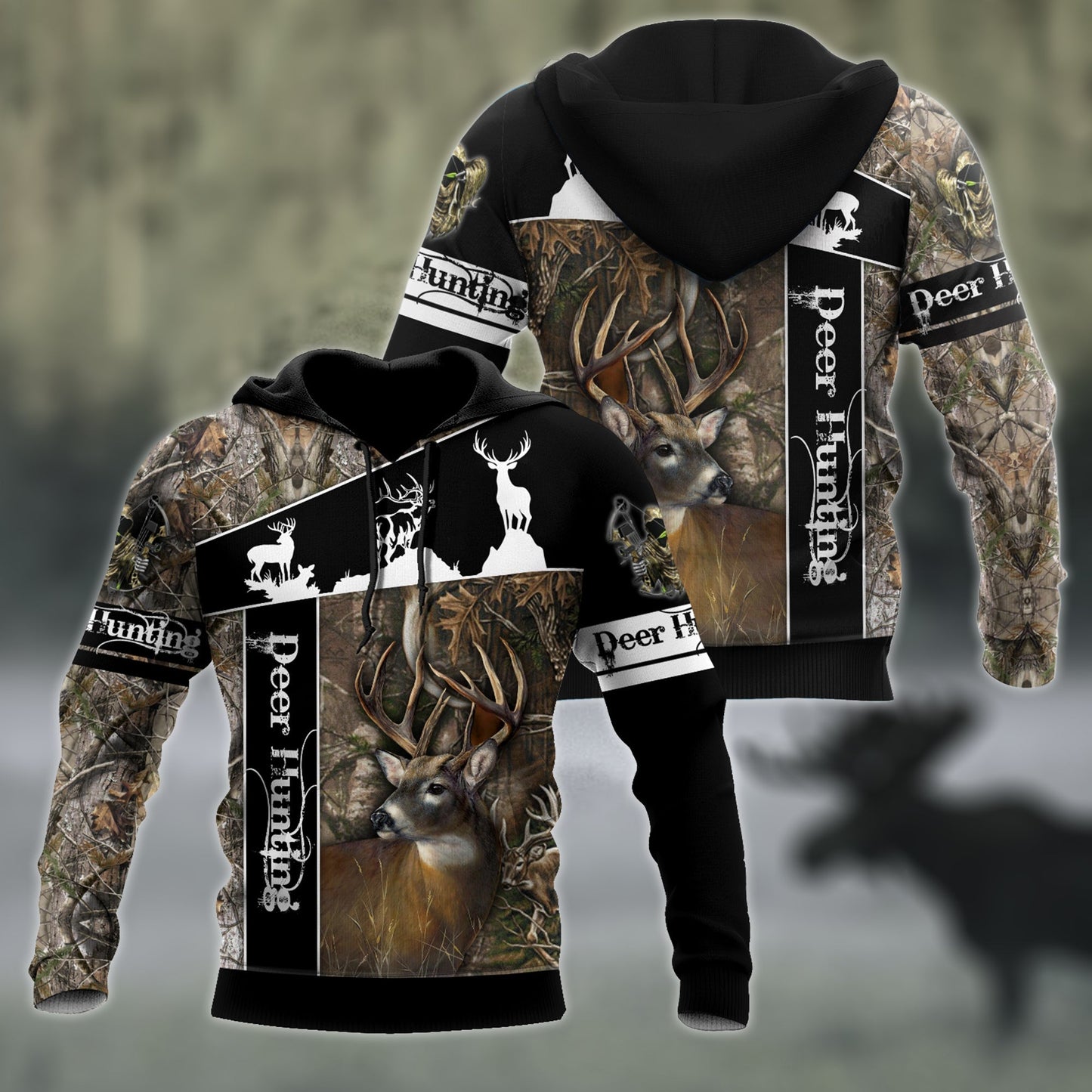 Max Corner Huntaholic 2 Deer Hunting 3D All Over Printed Shirts Gift For Hunter