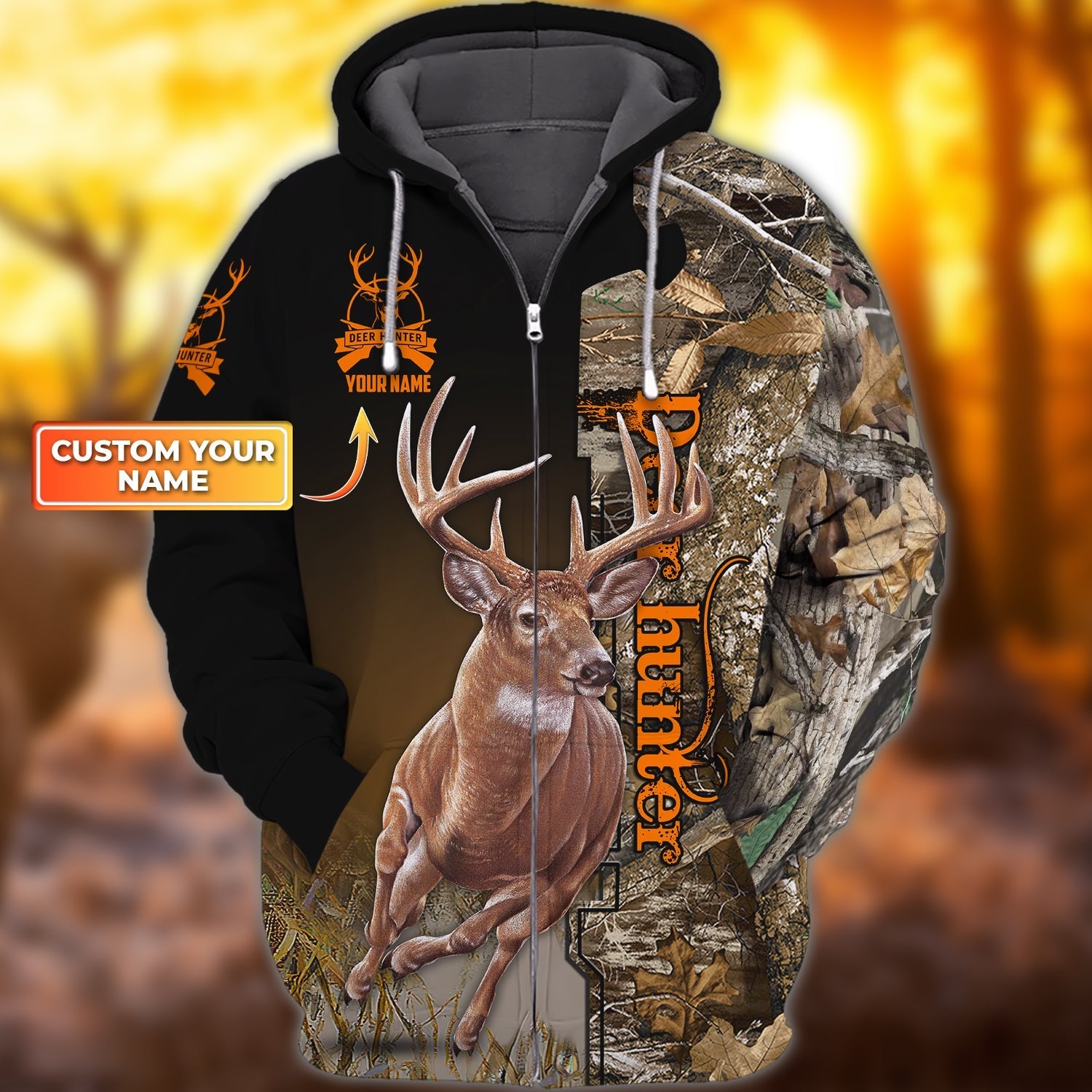 Custom Name Hunting Deer Hunter Shirt 3D All Over Printed Clothes