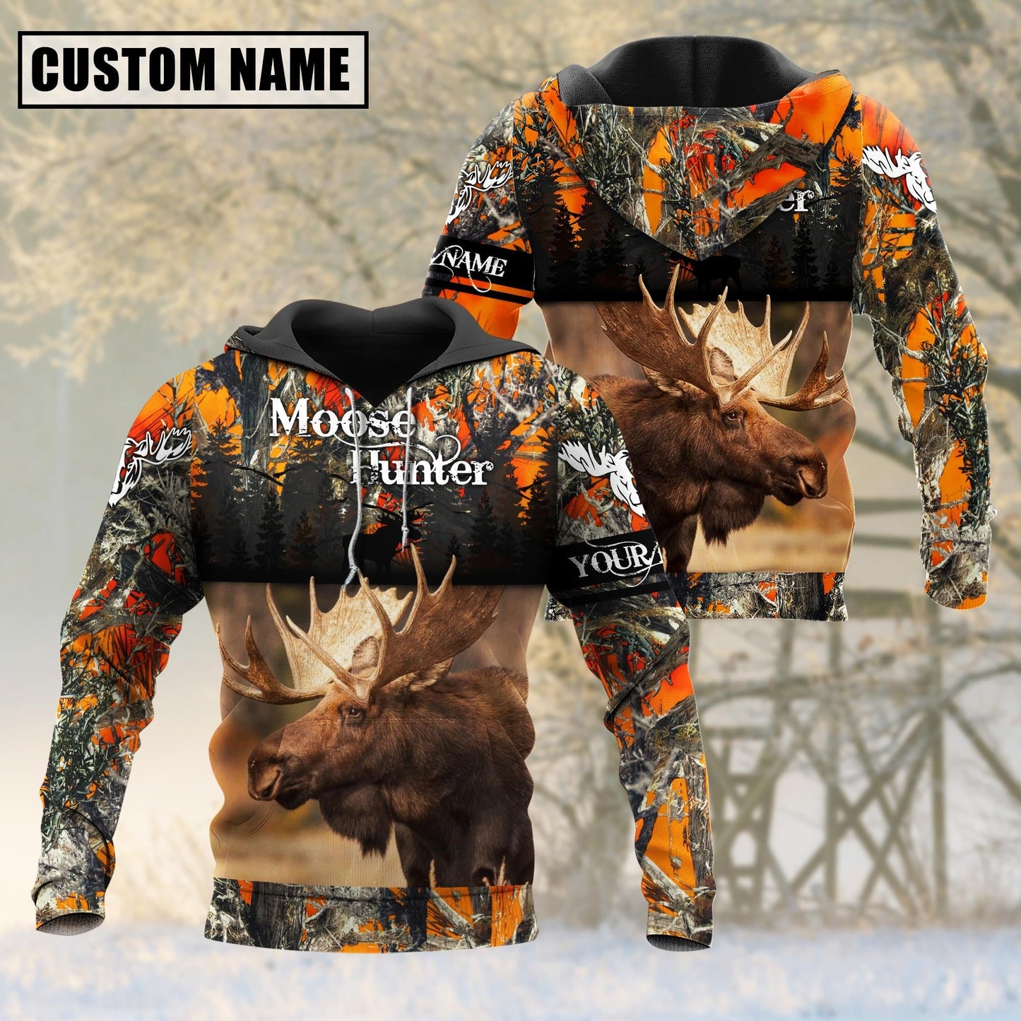 Custom Name Moose Hunting Shirt 3D All Over Printed Clothes