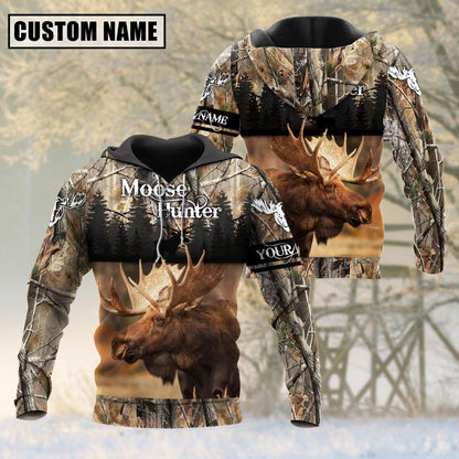 Custom Name Moose Hunting Shirt 3D All Over Printed Clothes