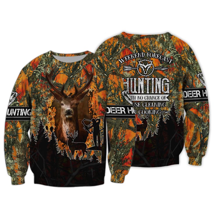 Weekend Forecast Hunting Deer All Over Printed 3D Shirts