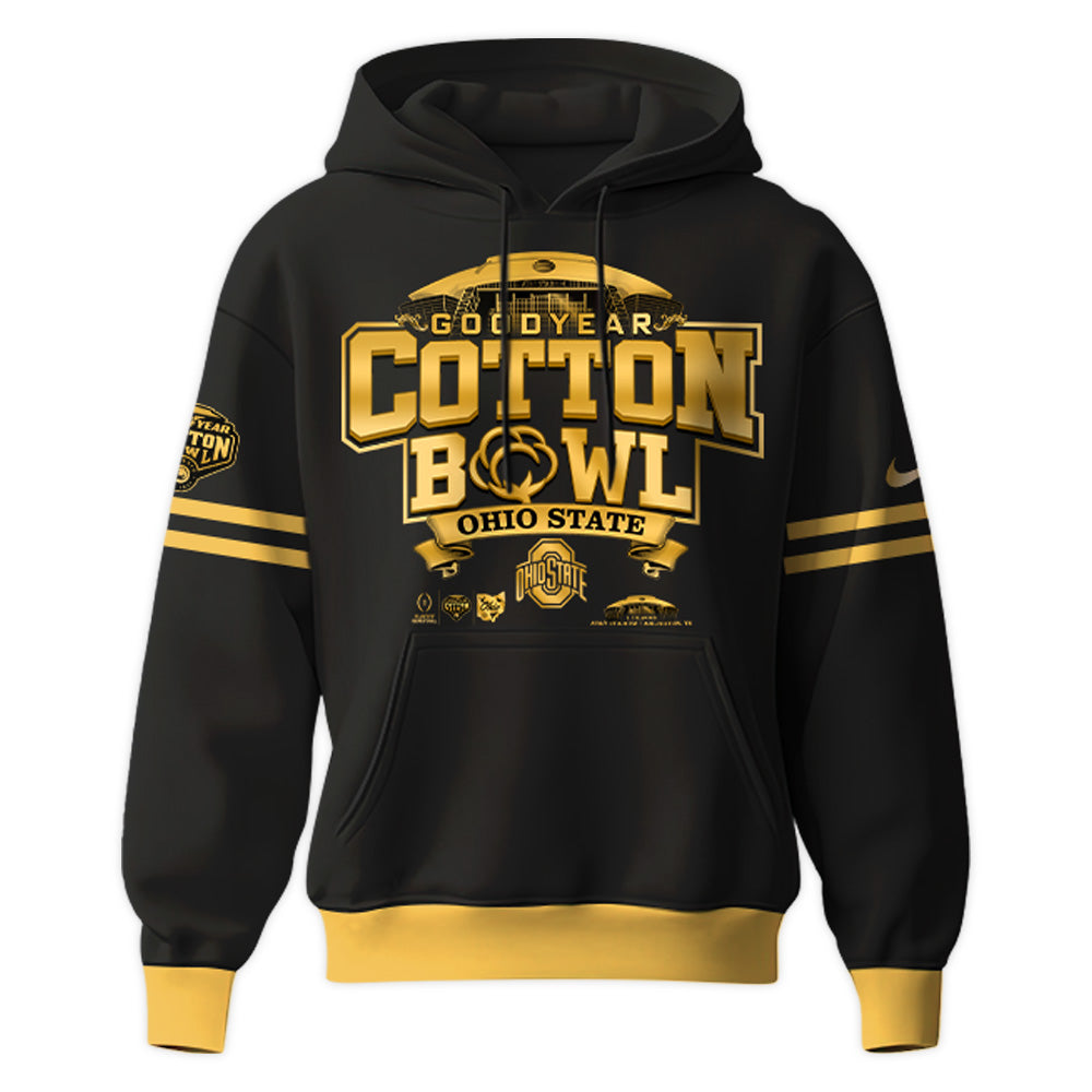 Ohio State Buckeyes NCAA Cotton Bowl Champions Limited Edition Black Hoodie 2025