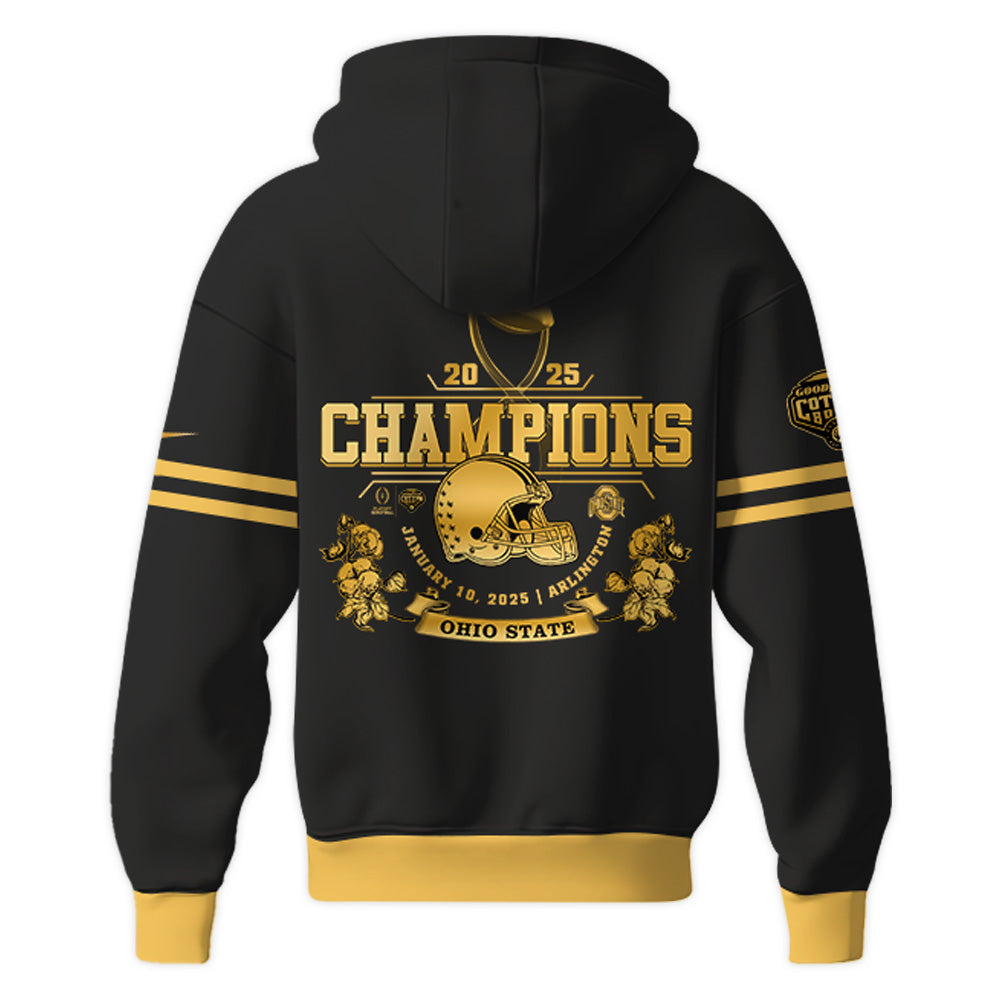 Ohio State Buckeyes NCAA Cotton Bowl Champions Limited Edition Black Hoodie 2025