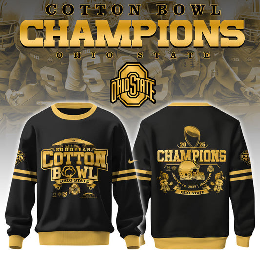 Ohio State Buckeyes NCAA Cotton Bowl Champions Limited Edition Black Sweatshirt 2025