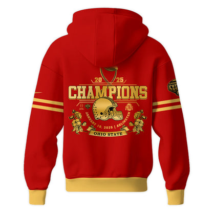 Ohio State Buckeyes NCAA Cotton Bowl Champions Limited Edition Red Hoodie 2025