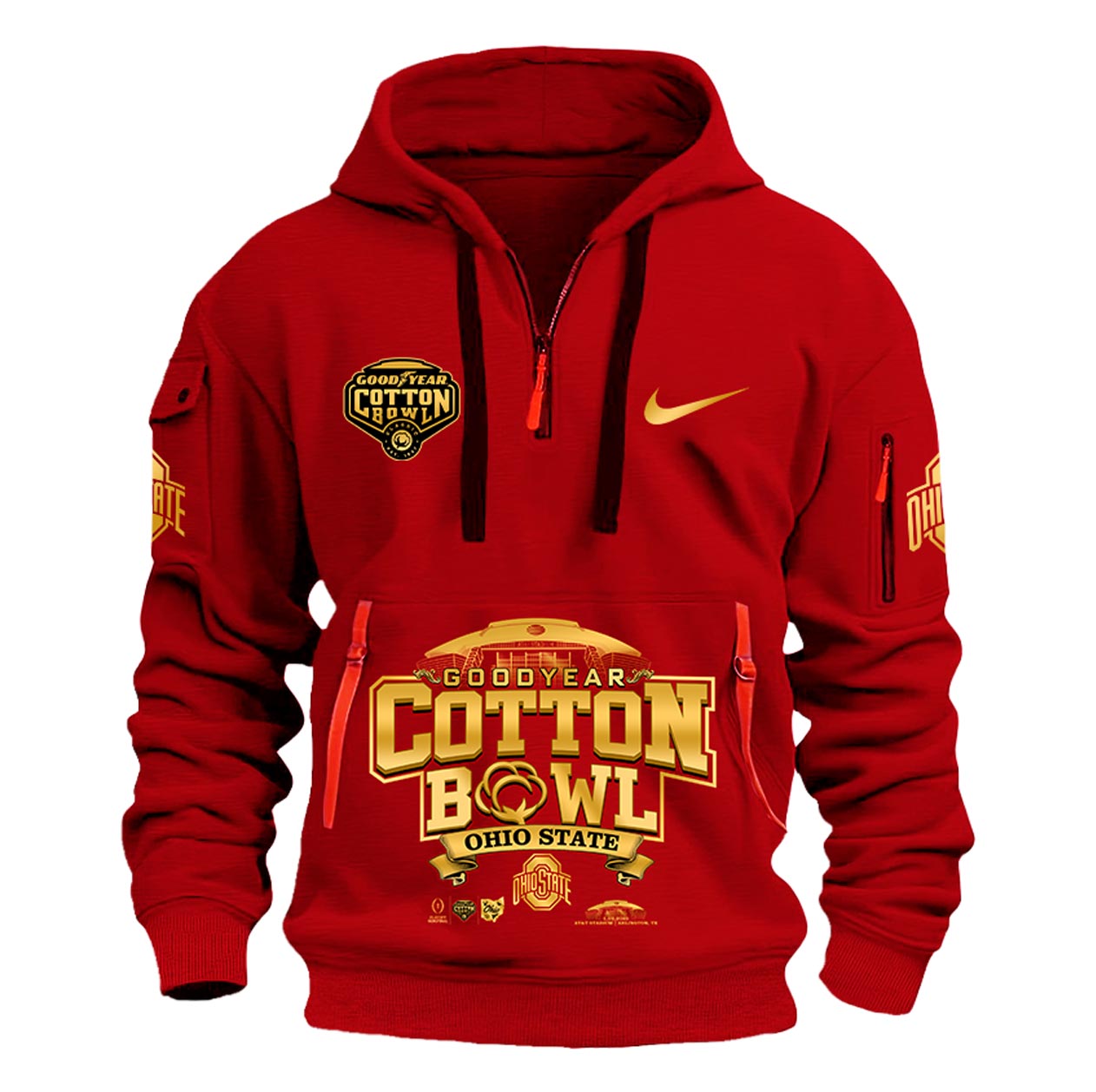 Ohio State Buckeyes NCAA Cotton Bowl Champions Limited Edition Red New Hoodie 2025