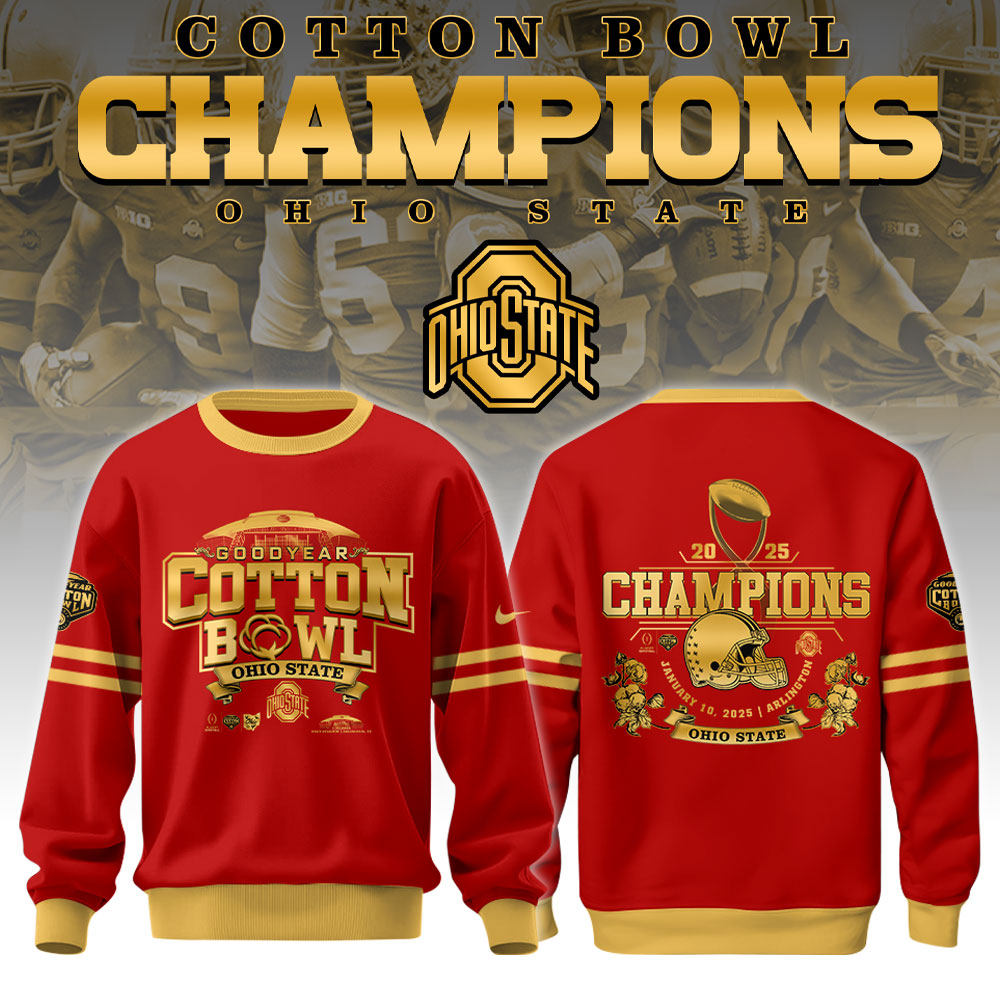 Ohio State Buckeyes NCAA Cotton Bowl Champions Limited Edition Red Sweatshirt 2025