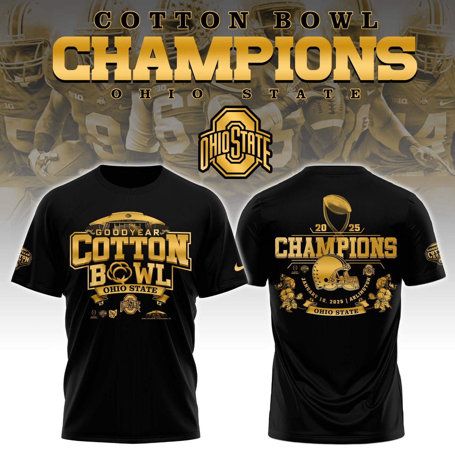 Ohio State Buckeyes NCAA Cotton Bowl Champions Limited Edition Tshirt 2025