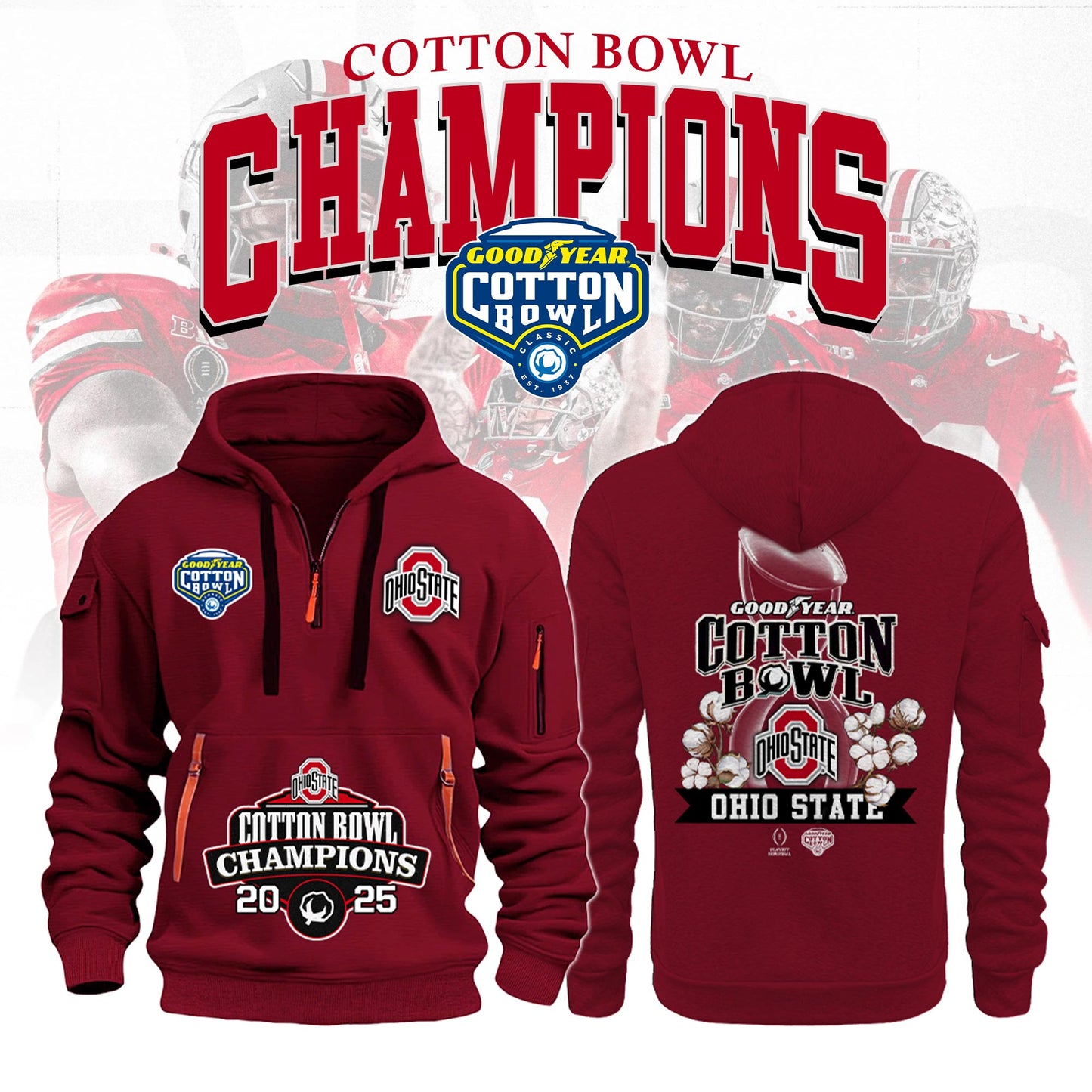 Ohio State NCAA Cotton Bowl Champions Limited Edition New Hoodie 2025