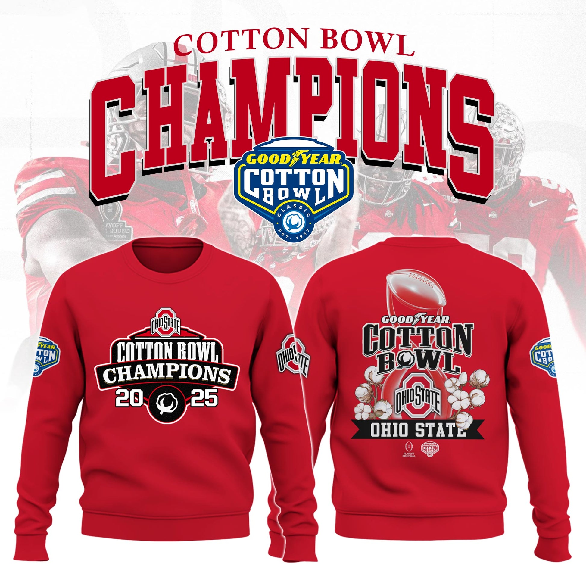 Ohio State NCAA Cotton Bowl Champions Limited Edition Sweatshirt 2025