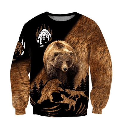 Bear Hunting Camo For Men And Women Harajuku 3D Print Shirt