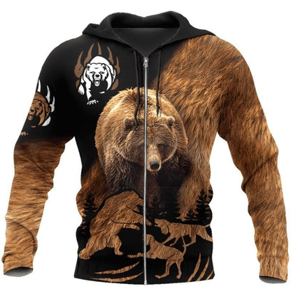 Bear Hunting Camo For Men And Women Harajuku 3D Print Shirt