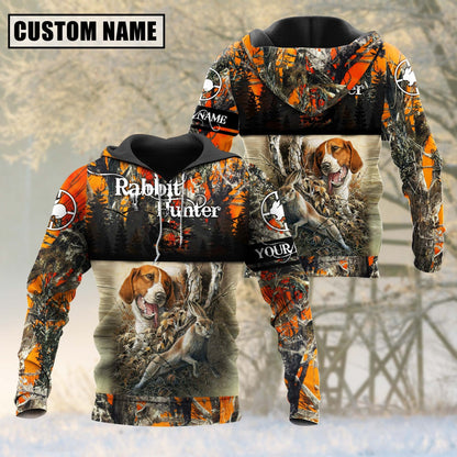 Custom Name Rabbit Hunting Shirt 3D All Over Printed Clothes