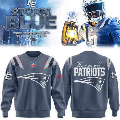 .New England Patriots 2025 Rivalries Nor'Easter Storm Blue Sweatshirt | NU27