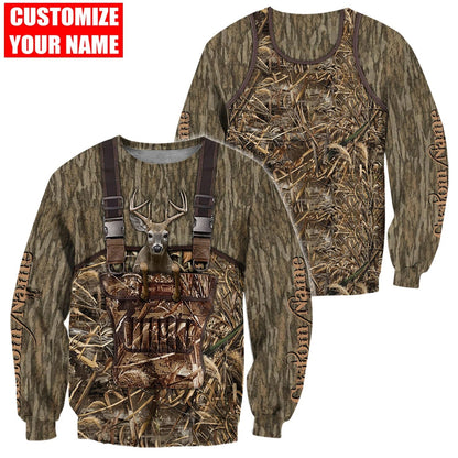 Deer Hunting Personalized Name 3D Over Printed Hoodie