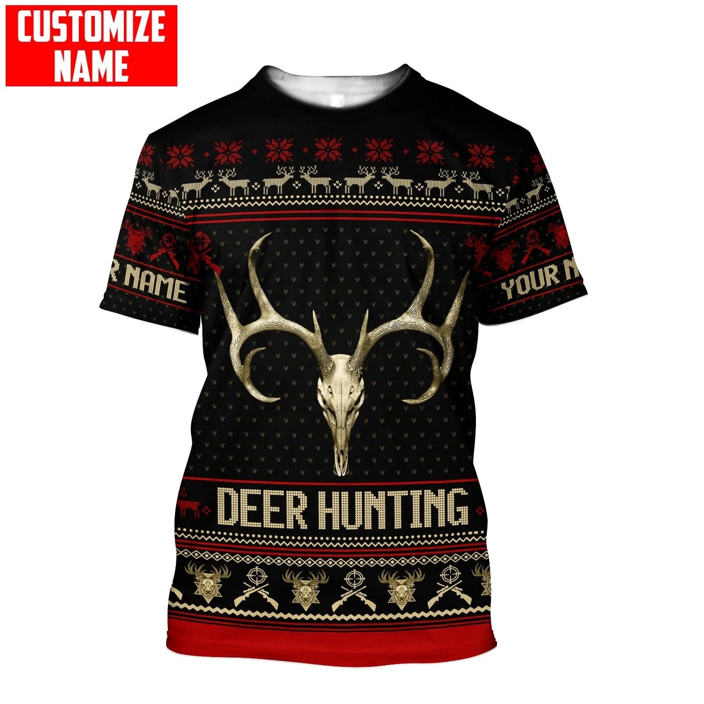 Deer Hunting Personalized Name 3D Over Printed Hoodie