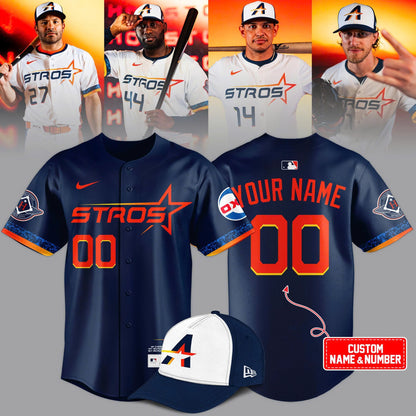 Limited Edition Houston Astros Navy 2025 City Connect “The Next Frontier” Custom Name And Number Jersey