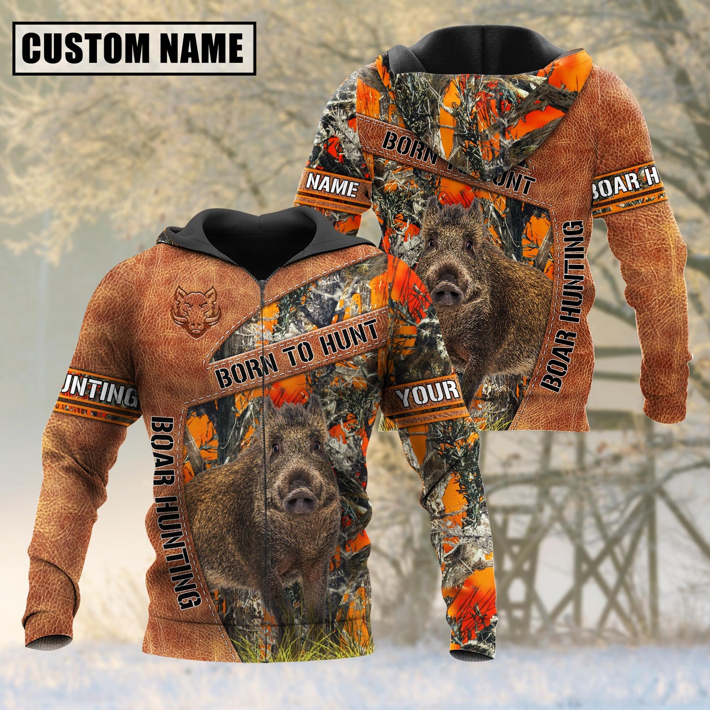 Personalized Name Loralle Born To Hunt Boar Hunting 3D All Over Printed Clothes