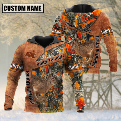 Personalized Name Loralle Born To Hunt Rabbit Hunting 3D All Over Printed Clothes