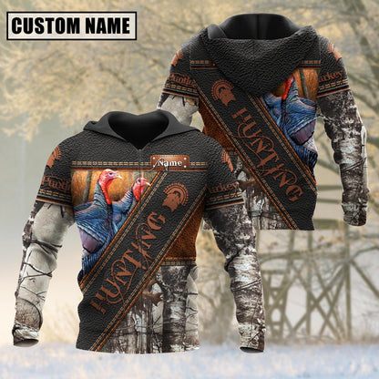 Custom Name Turkey Hunting Leather 3D All Over Printed Clothes