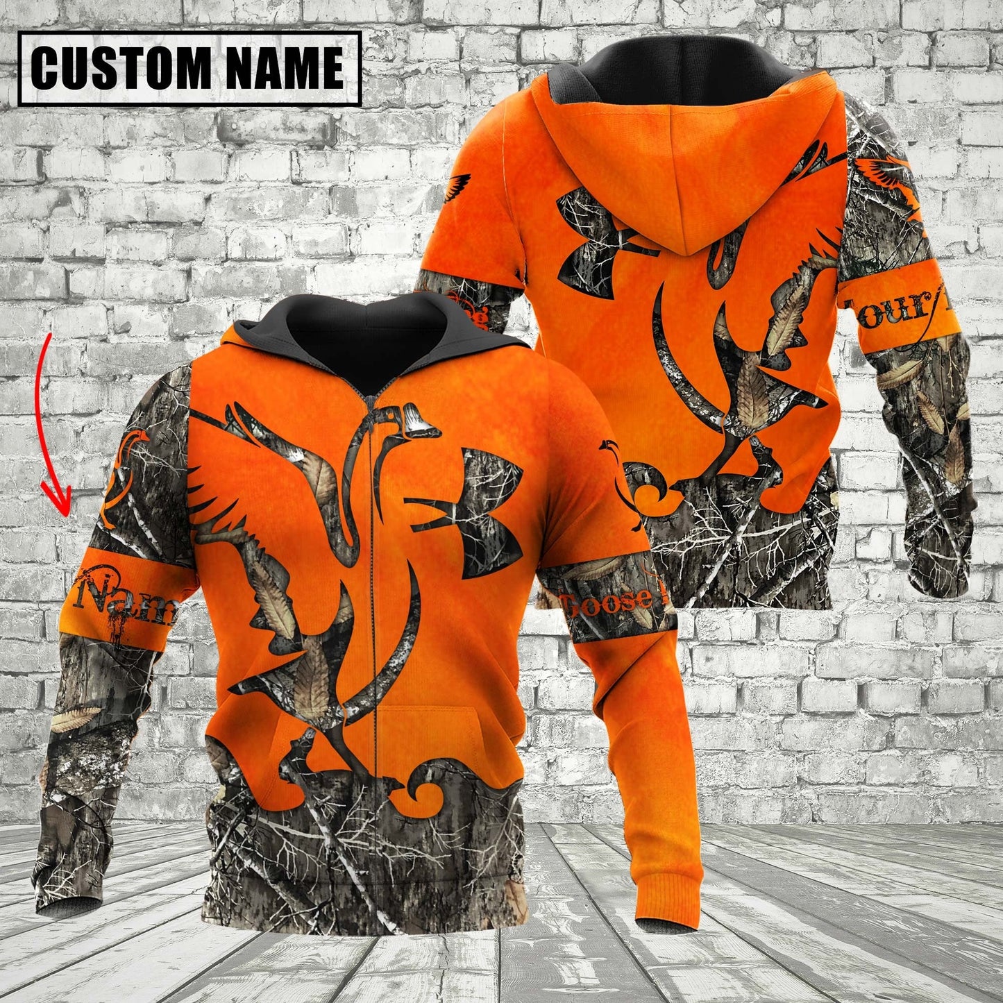 Custom Name Orange Goose Hunting Apparels