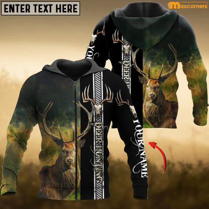 Deer Hunting Personalized Name 3D Over Printed Hoodie